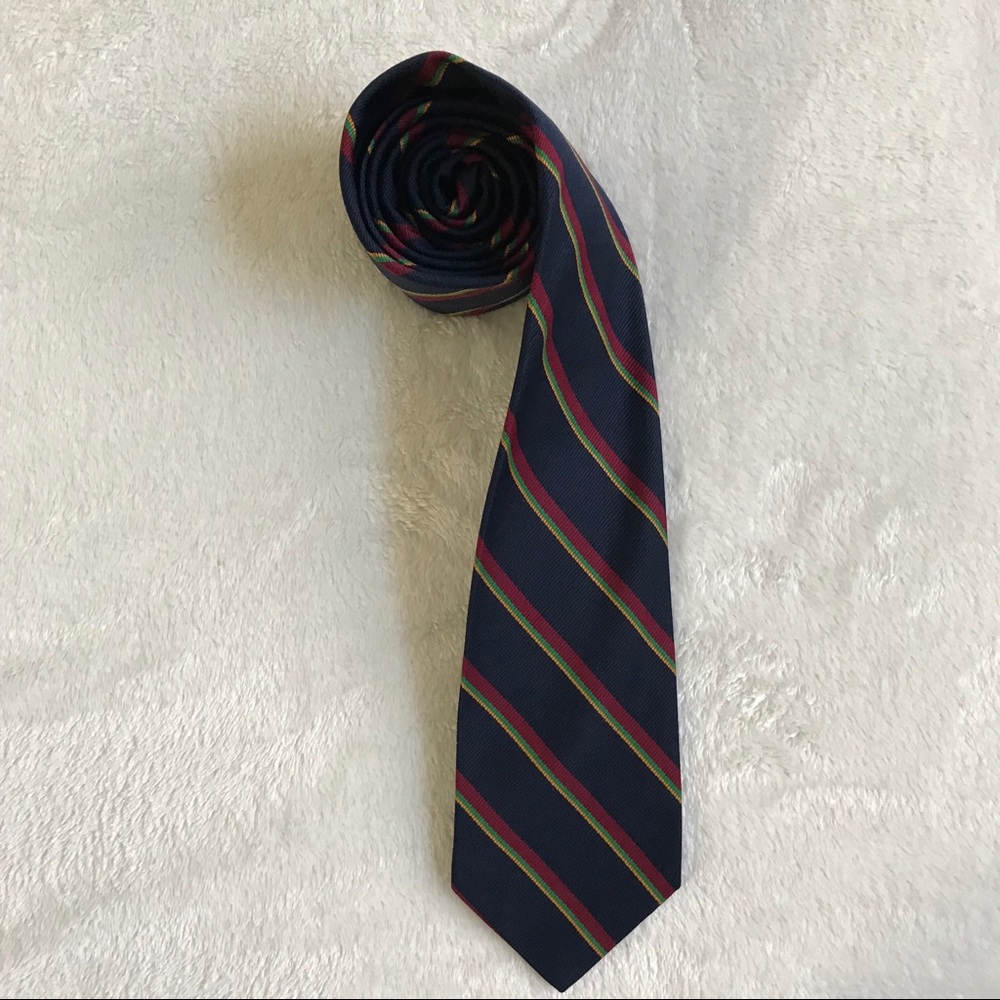 Count Barini  Blue and Burgundy Striped Tie.